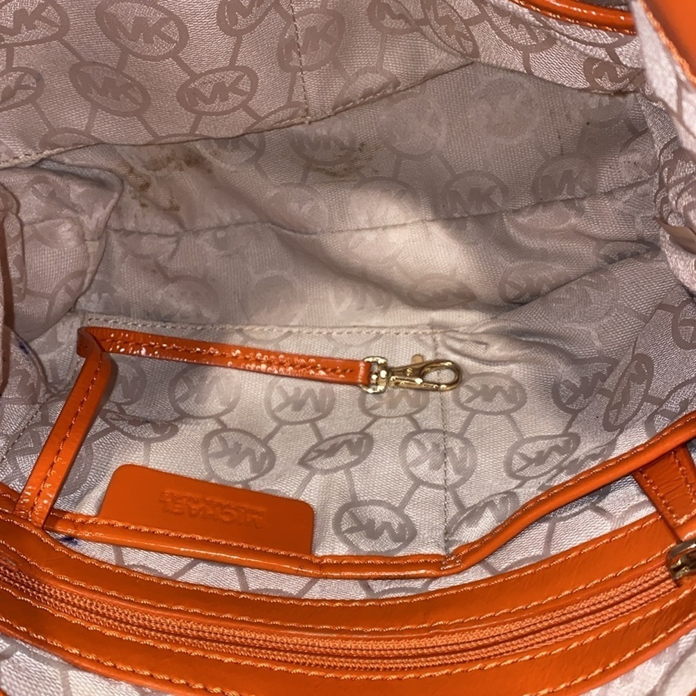 Michael Kors Lillie Woven Shoulder Bag - Orange Tan - Picture 8 of 10